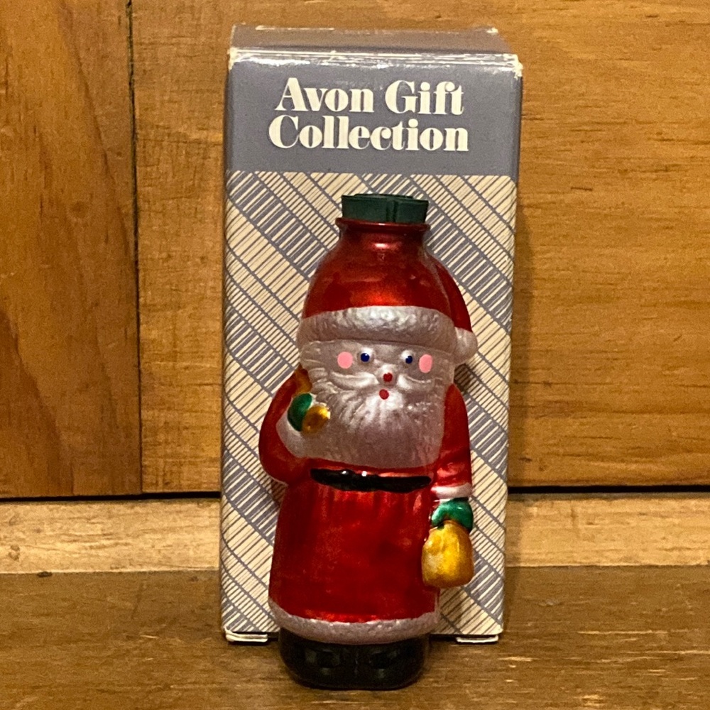 Vintage Avon Gift Collection Glass Light Cover Santa Christmas Ornament 🎄NIB